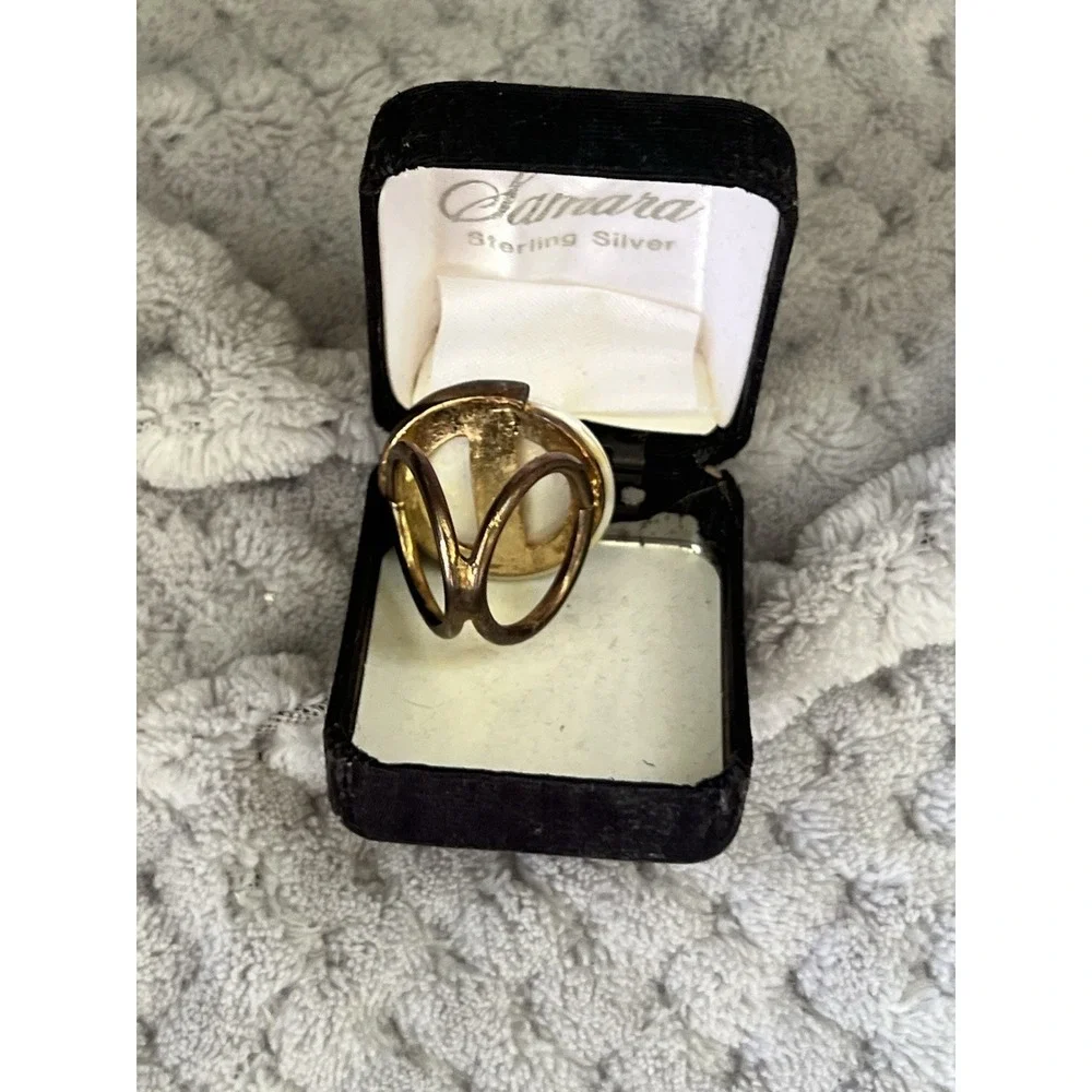 Vintage Pearl‎ Gold Scarf Ring